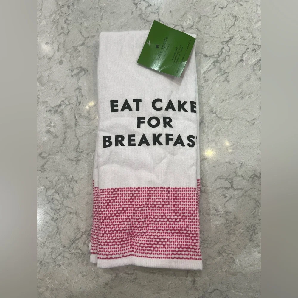 NWT Kate Spade “Eat Cake for Breakfast” Set of 2 Kitchen Towels